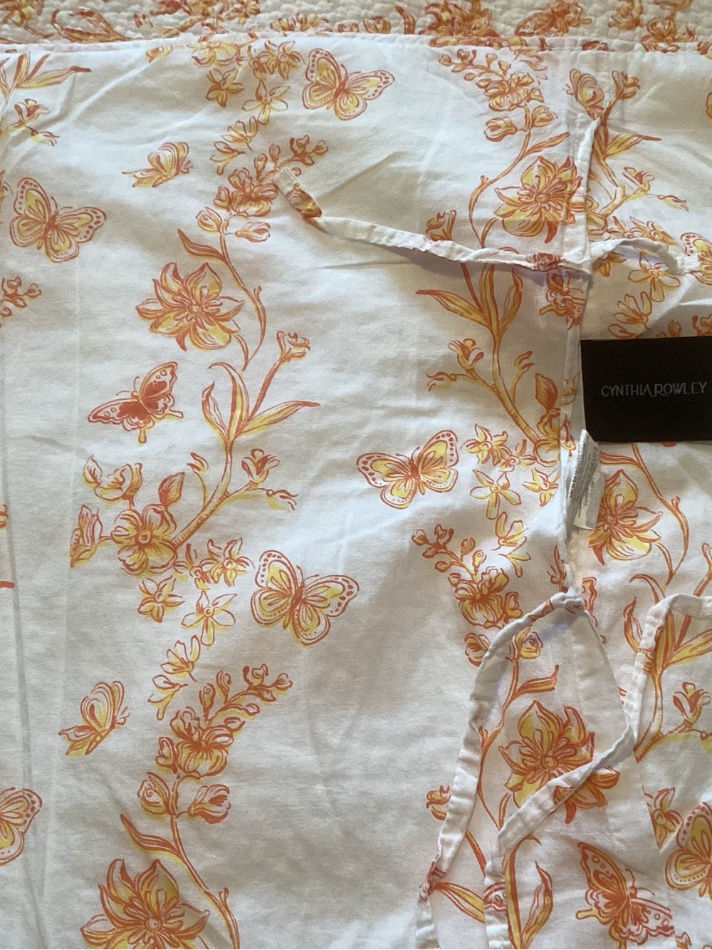 Cynthia Rowley White Dress with Orange & Yellow Butterfly Print